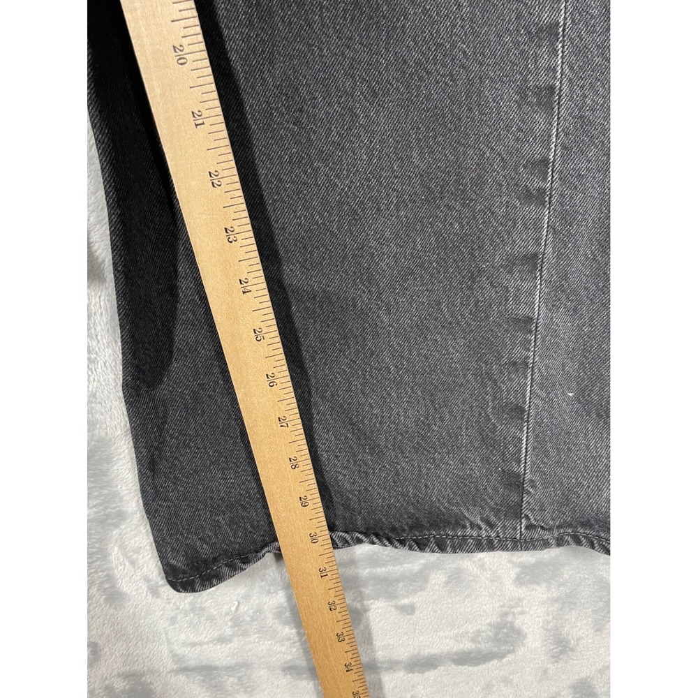 Levis Ribcage Wide Leg Jeans Washed Black High Rise Denim 29x32 A6081-0001 - Picture 7 of 11